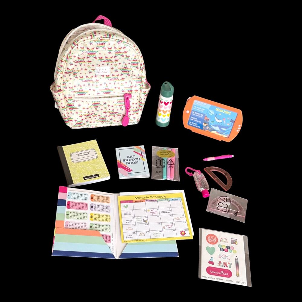 American Girl Truly Me Star Student 8 piece Backpack